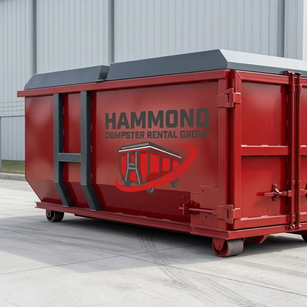 Hammond Dumpster Rental Group roll-off container and truck working a job in Tangipahoa Parish